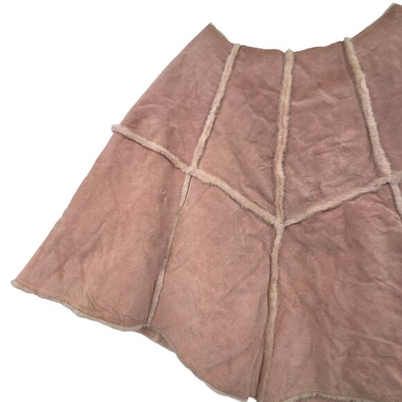 WILSONS LEATHER MAXIMA L-XL PINK GENUINE LEATHER FAUX FUR LINED PONCHO - Picture 7 of 10